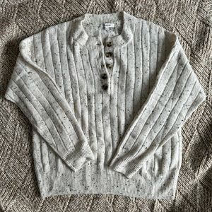 Marled cream Madewell Henley sweater